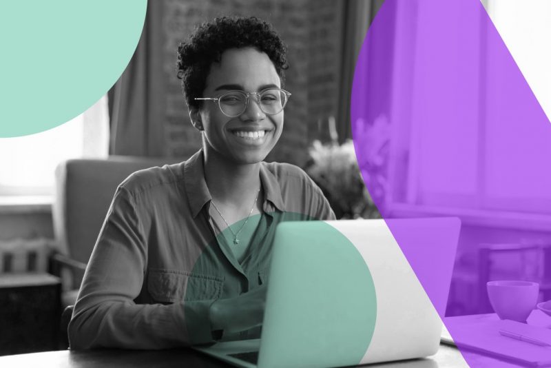 woman on laptop smiling-dynamics